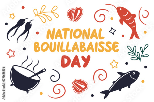 NATIONAL BOUILLABAISSE DAY vector illustration 