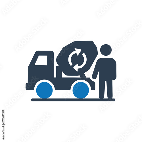Cement Truck Driver Icon