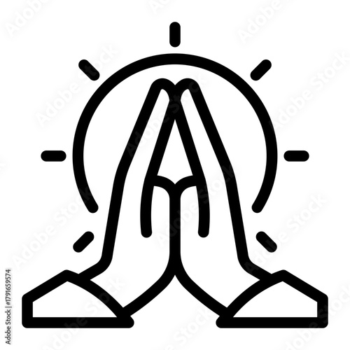 This Namaste icon is suitable for India Culture.