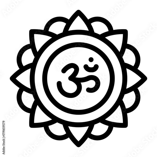 This Om icon is suitable for India Culture.