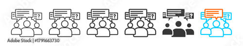  discussion icon set multiple style collection	
