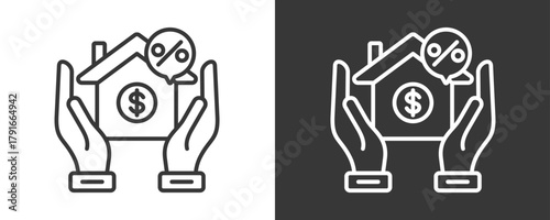 Mortgage Icon Set Vector Collection Isolated In Black And White
