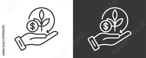Return On Investment Icon Set Vector Collection Isolated In Black And White