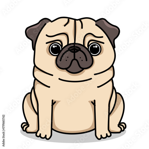 Illustration of a little pug