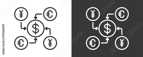 Forex Icon Set Vector Collection Isolated In Black And White