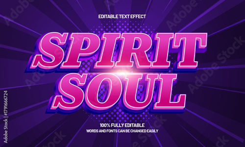 spirit soul powerful 3d text effect for action movie title