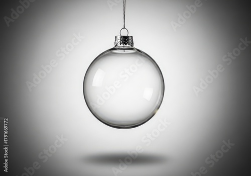Christmas ornament clear ball empty hanging decoration isolated