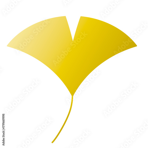 イチョウの葉イラスト（グラデーション）