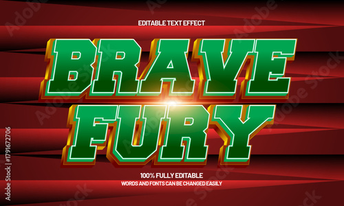 brave fury powerful 3d text effect for action movie title