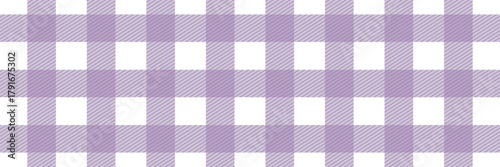 Purple gingham fabric. purple plaid pattern. purple and white tablecloth background pattern. square linen fabric napkin for backdrop, picnic minimalism, copy space for text, wallpaper .