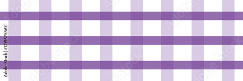 Purple gingham fabric. purple plaid pattern. purple and white tablecloth background pattern. square linen fabric napkin for backdrop, picnic minimalism, copy space for text, wallpaper .