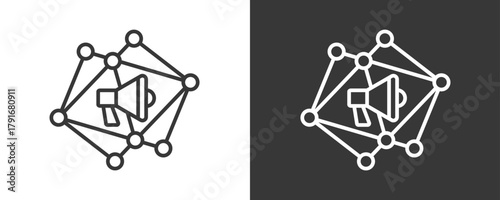 Ad Network Icon Set Vector Collection Isolated In Black And White