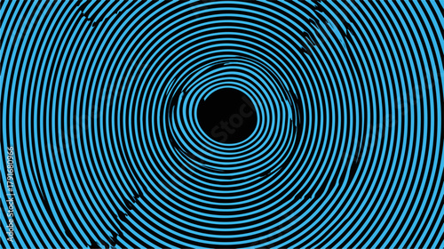 青い円形の渦巻き模様が中心に向かって収束していく、抽象的なベクターグラフィックデザイン