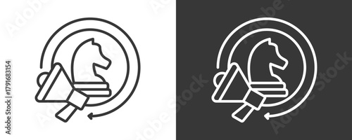 Marketing Strategy Icon Set Vector Collection Isolated In Black And White