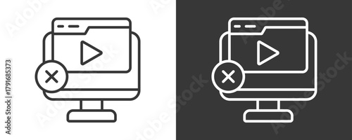 Ad Blocker Icon Set Vector Collection Isolated In Black And White
