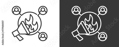 Viral Marketing Icon Set Vector Collection Isolated In Black And White