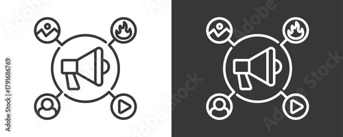Content Marketing Icon Set Vector Collection Isolated In Black And White