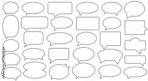 Diverse speech and thought bubbles vector collection set design