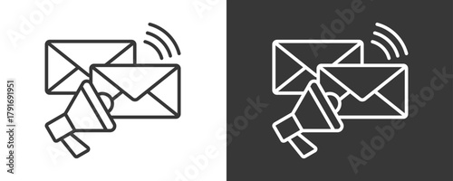 Email Marketing Icon Set Vector Collection Isolated In Black And White