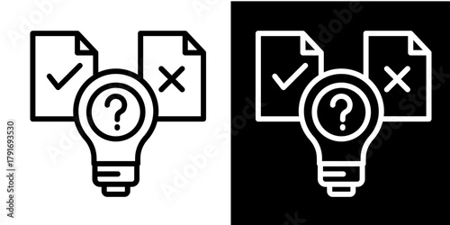 Hypothesis Icon Set White Style Collection