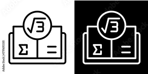 Math Icon Set White Style Collection