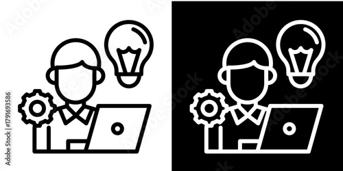 Student Icon Set White Style Collection