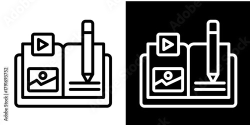 Documentation Icon Set White Style Collection