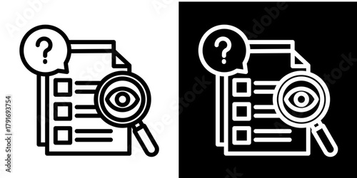 Investigation Icon Set White Style Collection