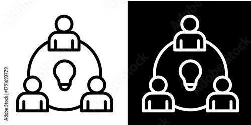 Collaboration Icon Set White Style Collection