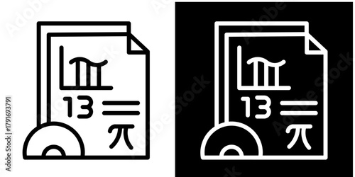 Math Icon Set White Style Collection