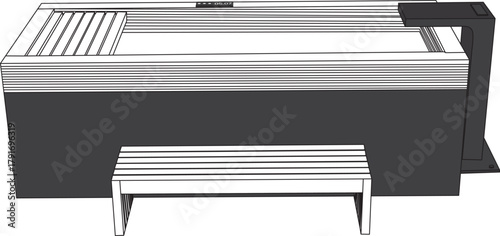 Supermarket Fridge Shelf Top Side View Frozen Refrigerator Vector