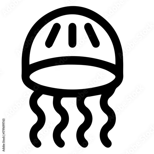 Black Stylized Seahorse Icon