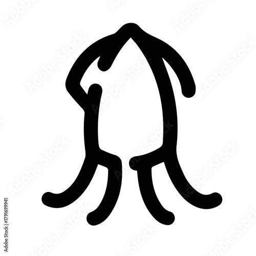 Black Stylized Seahorse Icon