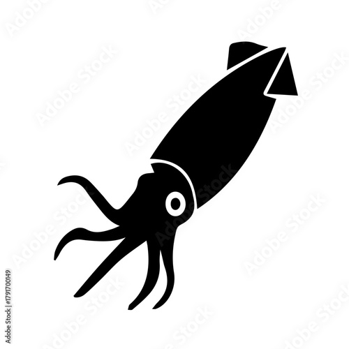 Squid silhouette icon