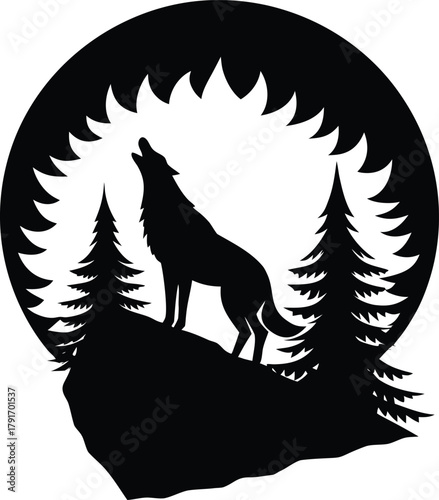wolf vinyl ready vector