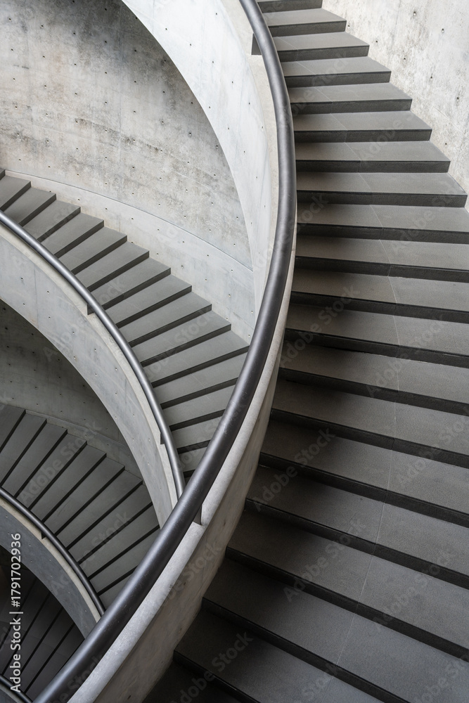 Fototapeta premium Modern Spiral Staircase with Clean Lines and Elegant Design