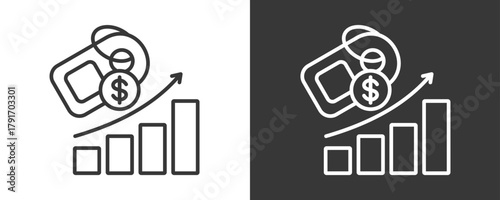 Inflation Icon Set Vector Collection Isolated In Black And White