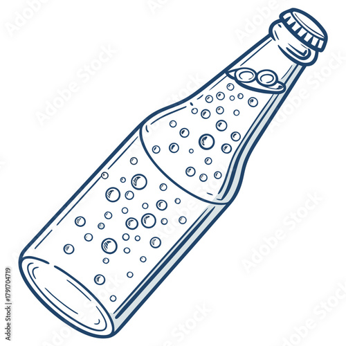 Illustration of a bottle of sparkling water
