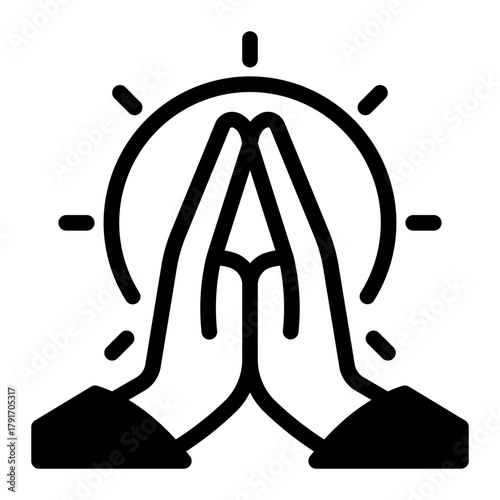 This Namaste icon is suitable for India Culture.