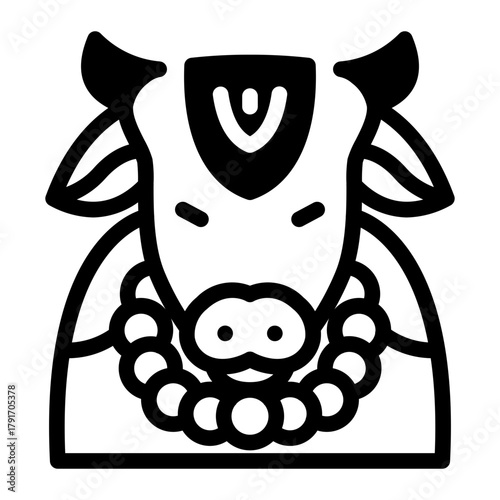 This Sacred Cow icon is suitable for India Culture.