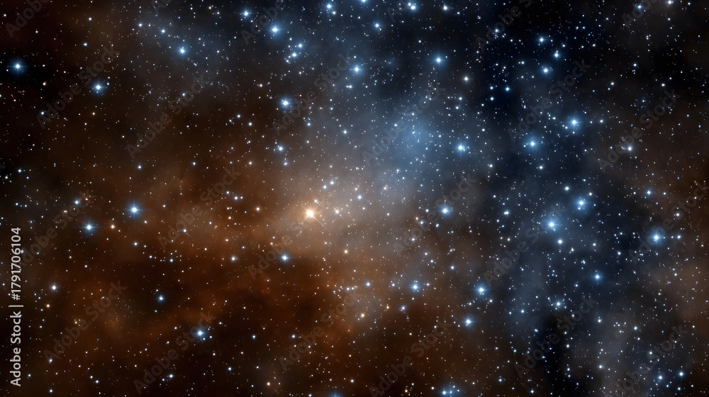 Obraz premium Vast cosmic expanse filled with brilliant stars and swirling colorful nebulae against the dark backdrop of space