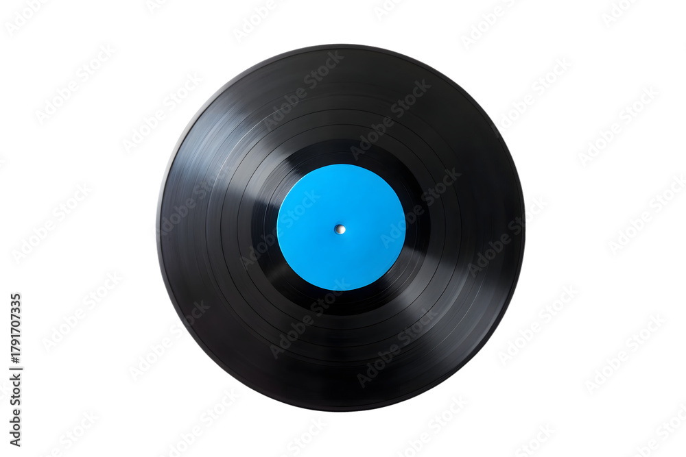 Obraz premium Vinyl record with blue label for music lovers