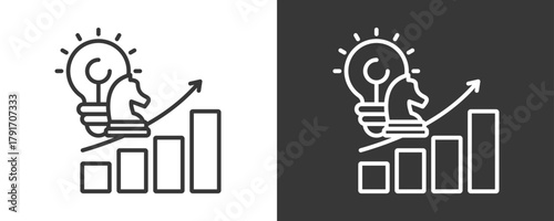 Business Strategy Icon Set Vector Collection Isolated In Black And White