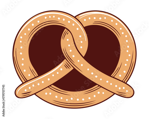 Delicious sweet glazed soft pretzel with decorative sprinkles a tasty European baked confection perfect for holiday market themes - Vector Illustration