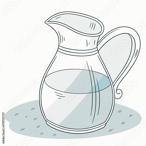 Glass pitcher filled with water