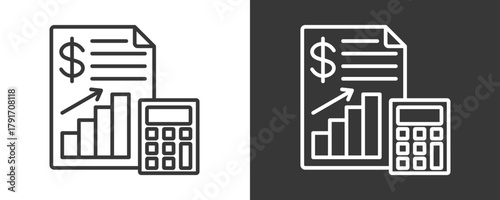 Accounting Icon Set Vector Collection Isolated In Black And White