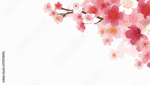 春の訪れを告げる満開の桜の花びらが、淡いピンク色に染まる美しい光景