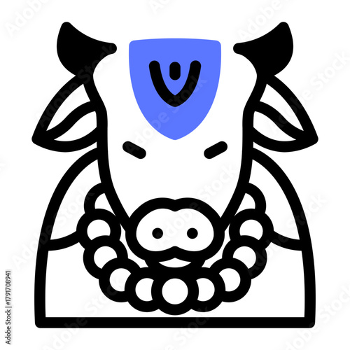 This Sacred Cow icon is suitable for India Culture.