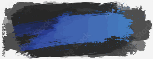 青と黒のインクが混ざり合い、抽象的なアートワークを形成するベクターグラフィック