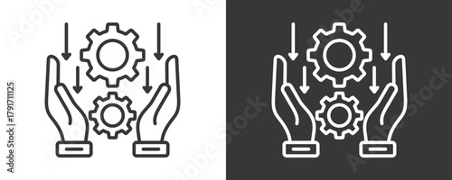 Management Icon Set Vector Collection Isolated In Black And White